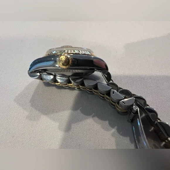 Vintage Rolex Oyster Perpetual Datejust 26mm Yellow Gold Steel Diamond - Picture 6 of 12